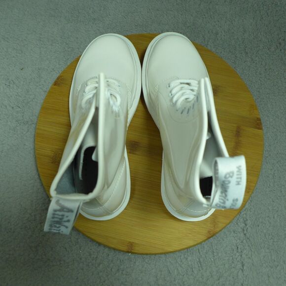 Dr. Martens 1460 Mono White Patent Leather Boots Woman's Size 7 26728100 - Picture 6 of 10